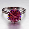 Certified 2.55ct Natural VVS1 Pink Moissanite Ring For Wife in Solid 18K Gold Plate 18K Gold Plated