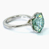 Certified 5.5ct Natural VS1 Blue Moissanite Ring for Anniversary Gift in 18K Gold P 18K Gold Plated