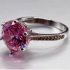 Certified 2.55ct Natural VVS1 Pink Moissanite Ring For Wife in Solid 18K Gold Plate 18K Gold Plated