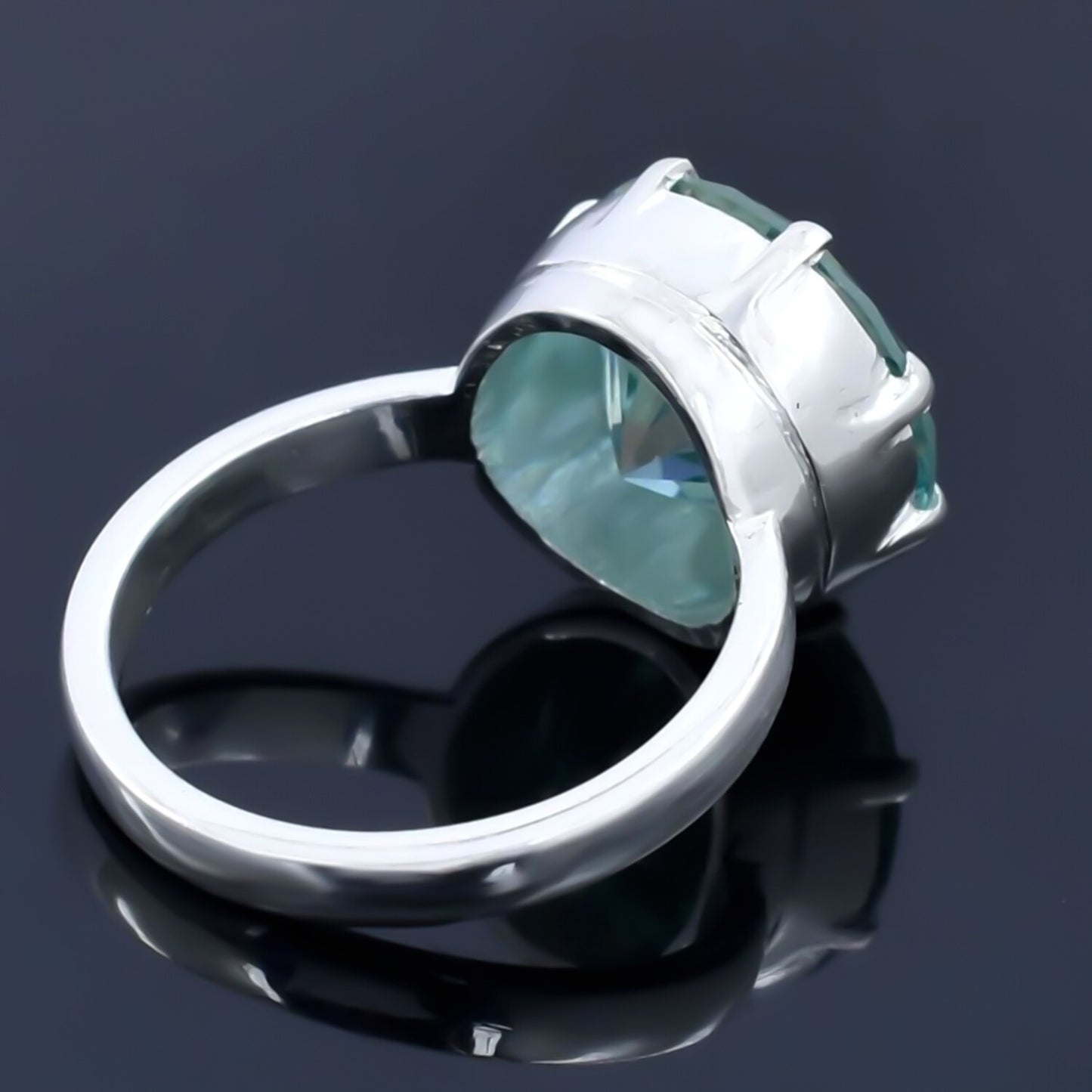7.75ct Natural VS1 Blue Moissanite Ring Certified Gift For Love 18K Gold Plated Ver 18K Gold Plated