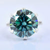 3.80ct Natural VS1 Blue Moissanite Ring Certified Birthday Gift 18K Gold Plated Ver 18K Gold Plated