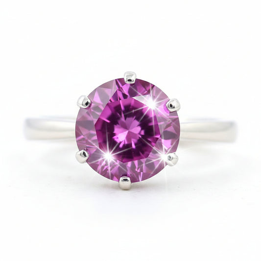 2ct Certified VVS Pink Moissanite Ring Jewelry Gift For Her Love 18K Gold Plated Ve 18K Gold Plated