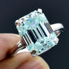 6.7ct Certified Natural VS1 Blue Moissanite Solitaire Ring Gift 18K Gold Plated Ver 18K Gold Plated