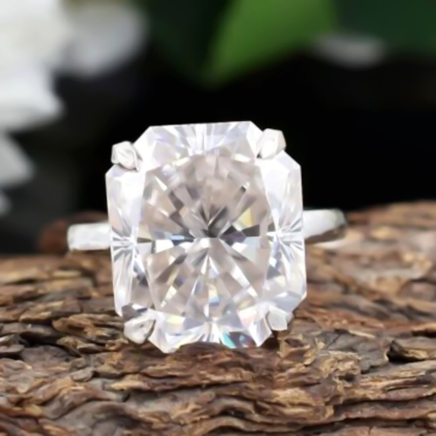 4.5ct Natural Champagne Moissanite Ring VS1 Certified For Love 18K Gold Plated Verm 18K Gold Plated