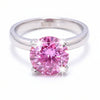 1.2ct Certified VVS1 Pink Moissanite Solitaire Ring For Women 18K Gold Plated Verme 18K Gold Plated