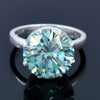 7.75ct Natural VS1 Blue Moissanite Ring Certified Gift For Love 18K Gold Plated Ver 18K Gold Plated