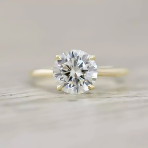 3.4ct Certified White Moissanite VS1 Ring For Anniversary Gift 18K Gold Plated Verm 18K Gold Plated
