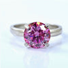 1.2ct Certified VVS1 Pink Moissanite Solitaire Ring For Women 18K Gold Plated Verme 18K Gold Plated