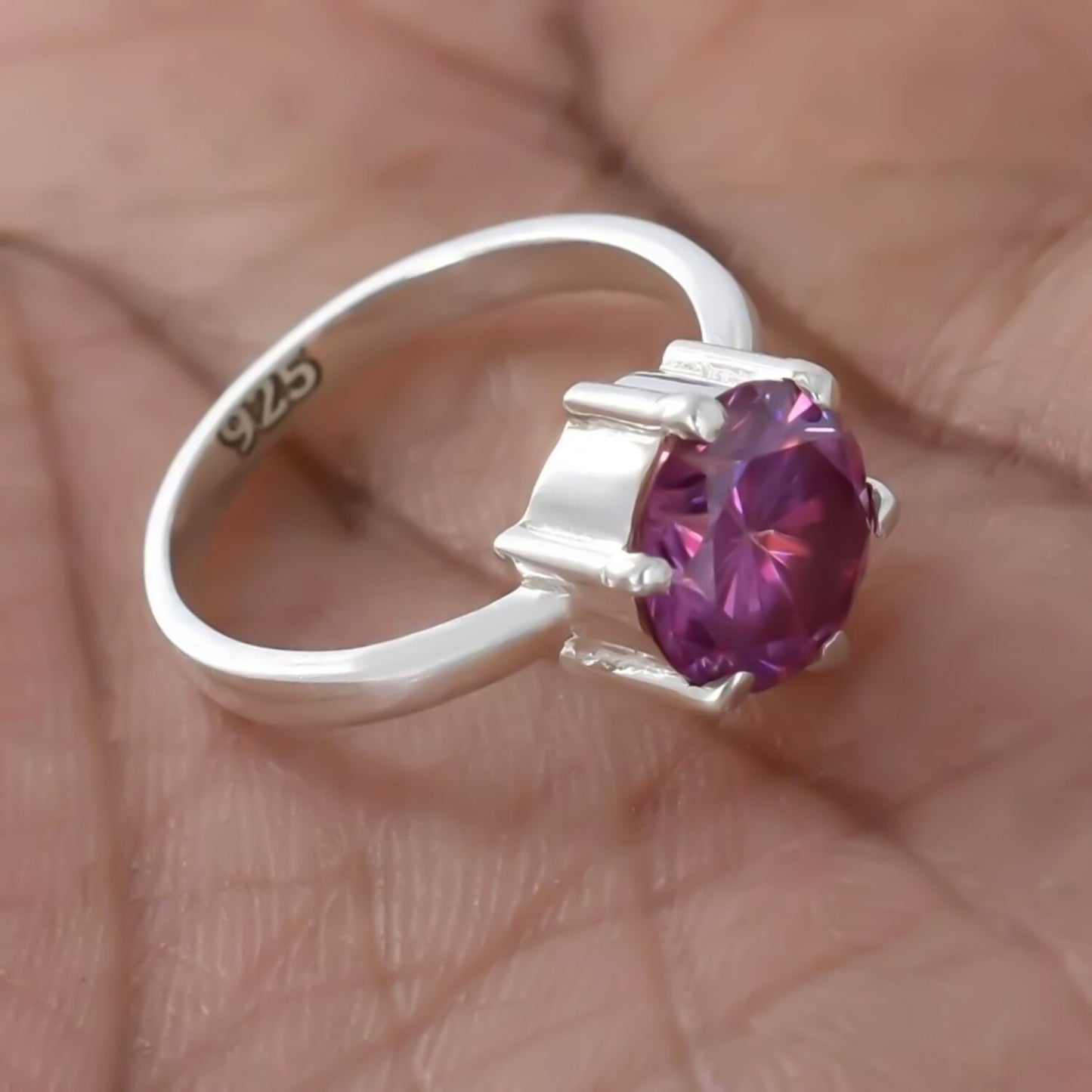 2ct Certified VVS Pink Moissanite Ring Jewelry Gift For Her Love 18K Gold Plated Ve 18K Gold Plated
