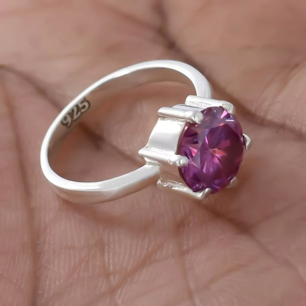 2ct Certified VVS Pink Moissanite Ring Jewelry Gift For Her Love 18K Gold Plated Ve 18K Gold Plated