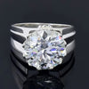 3.65ct Certified VS1 White Moissanite Solitaire Ring For Women 18K Gold Plated Verm 18K Gold Plated