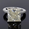 Certified 4.80ct Natural VS1 Princess Moissanite Ring For Wedding 18K Gold Plated V 18K Gold Plated