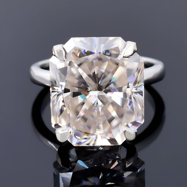 4.5ct Natural Champagne Moissanite Ring VS1 Certified For Love 18K Gold Plated Verm 18K Gold Plated
