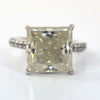 Certified 4.80ct Natural VS1 Princess Moissanite Ring For Wedding 18K Gold Plated V 18K Gold Plated