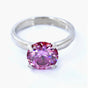 Certified 2.1ct VVS1 Round Pink Moissanite Ring for Women in 18K Gold Plated