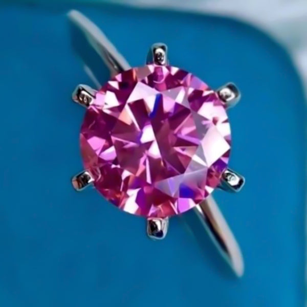 Certified 1.5ct Natural VVS1 Pink Moissanite Engagement Ring 925 Sterling Silve 18K 18K Gold Plated