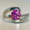 Certified 1.3ct Natural VVS1 Pink Moissanite Ring Jewelry for Women 18K Gold Plated