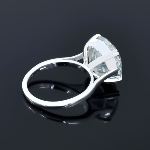 Certified Natural RARE 6.2ct VS1 White Moissanite Engagement Ring in 18K Gold Plate 18K Gold Plated