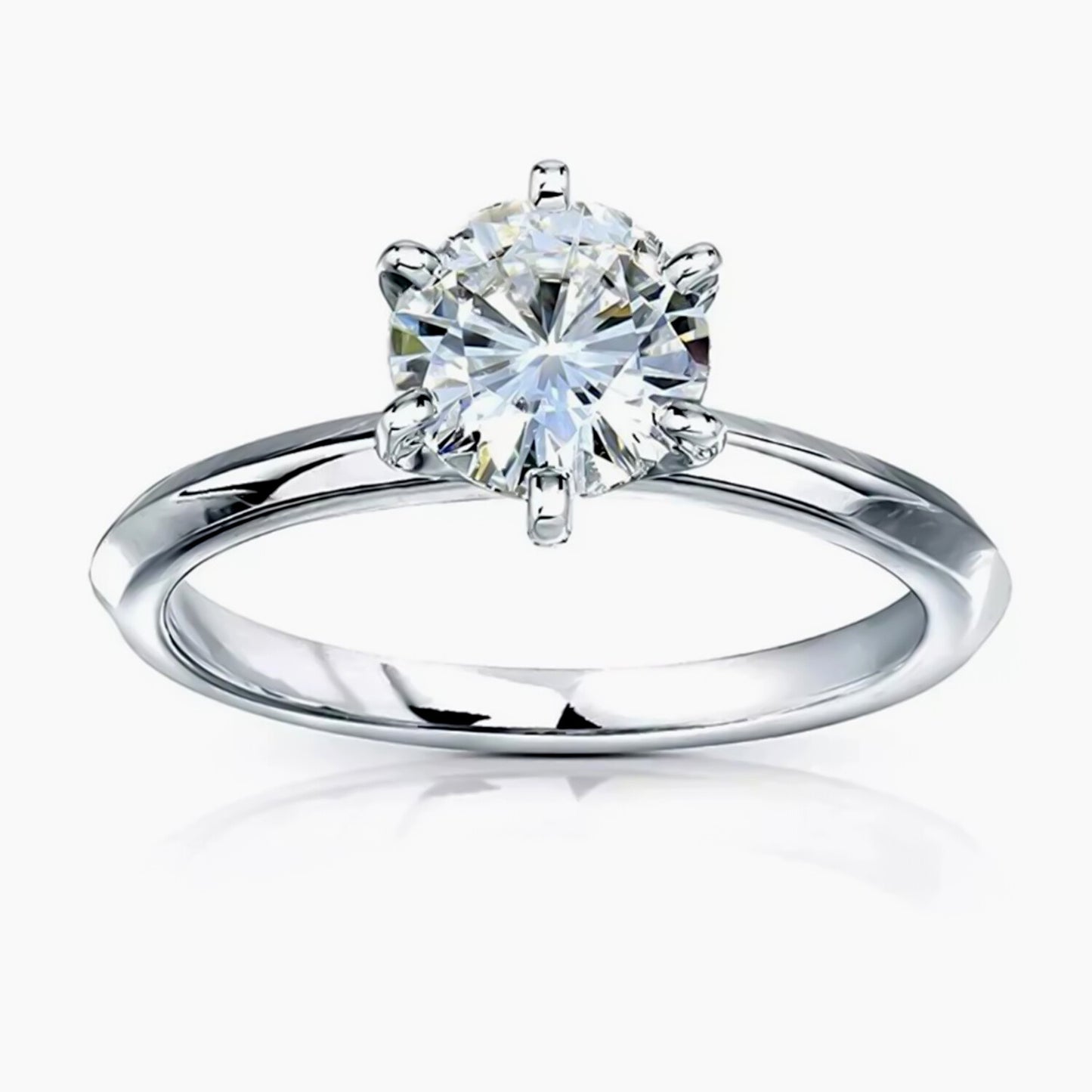 Certified 1.5ct Natural VS1 GH White Moissanite Engagement Ring 18K Gold Plated Ver 18K Gold Plated
