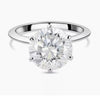 Certified Natural 3ct VS1 White Moissanite Engagement Solitaire Ring AAA 18K Gold P 18K Gold Plated