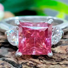 Certified 3.20ct Natural VS1 Princess Moissanite Ring Gift For Wife 18K Gold Plated