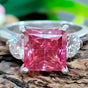 Certified 3.20ct VS1 Princess Moissanite Ring Gift For Wife 18K Gold Plated