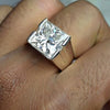 Certified Natural 5.40ct VS1 Princess White Moissanite Ring in 18K Gold Plated Verm 18K Gold Plated