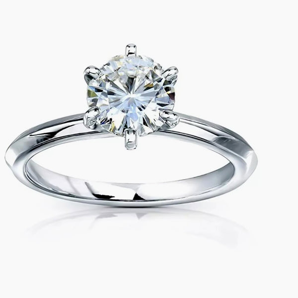 Certified 1.5ct Natural VS1 GH White Moissanite Engagement Ring 18K Gold Plated Ver 18K Gold Plated