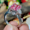 Certified 3.20ct Natural VS1 Princess Moissanite Ring Gift For Wife 18K Gold Plated