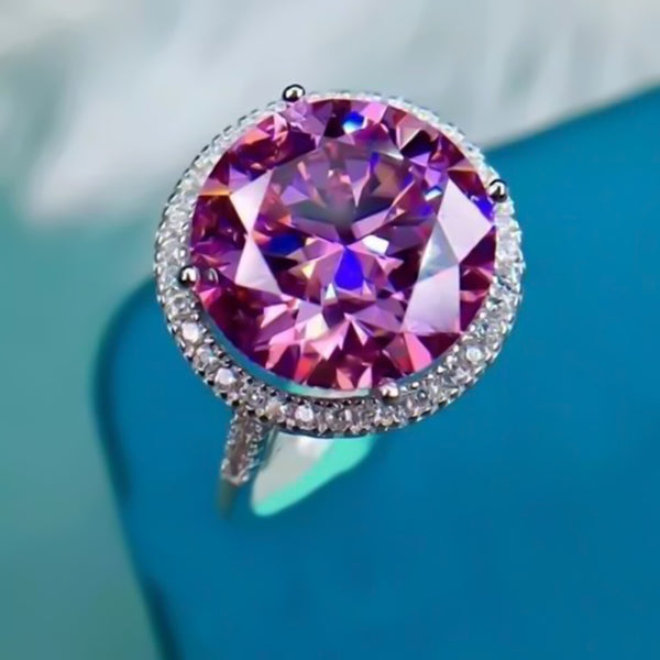 Certified Natural 4.50ct VVS1 Pink Moissanite Ring For Valentines Gift 18K Gold Pla 18K Gold Plated