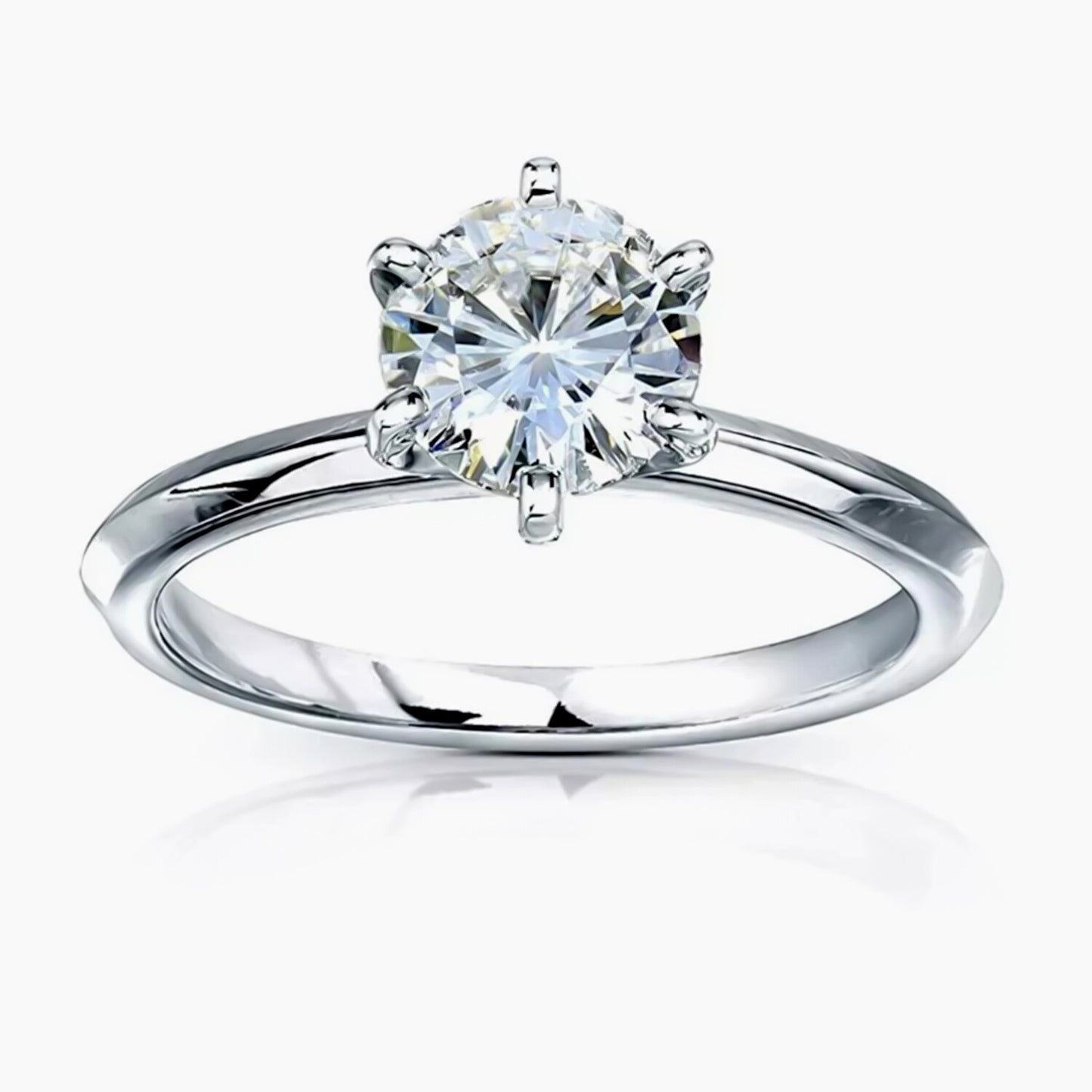 Certified 1.5ct Natural VS1 GH White Moissanite Engagement Ring 18K Gold Plated Ver 18K Gold Plated