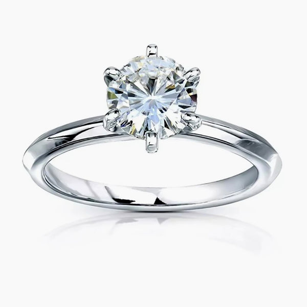 Certified 1.5ct Natural VS1 GH White Moissanite Engagement Ring 18K Gold Plated Ver 18K Gold Plated