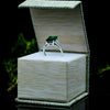 Certified 3.80 Ct Natural Emerald & Moissanite Engagement Ring 14K Solid White Gol 18K Gold Plated