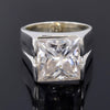 Certified Natural 5.40ct VS1 Princess White Moissanite Ring in 18K Gold Plated Verm 18K Gold Plated