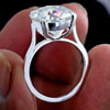 Certified Natural RARE 6.2ct VS1 White Moissanite Engagement Ring in 18K Gold Plate 18K Gold Plated