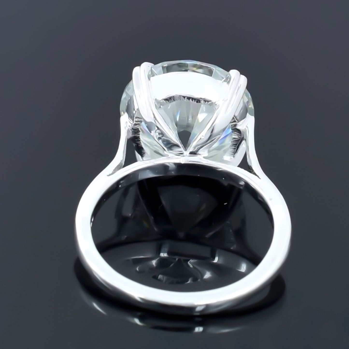 Certified Natural RARE 6.2ct VS1 White Moissanite Engagement Ring in 18K Gold Plate 18K Gold Plated
