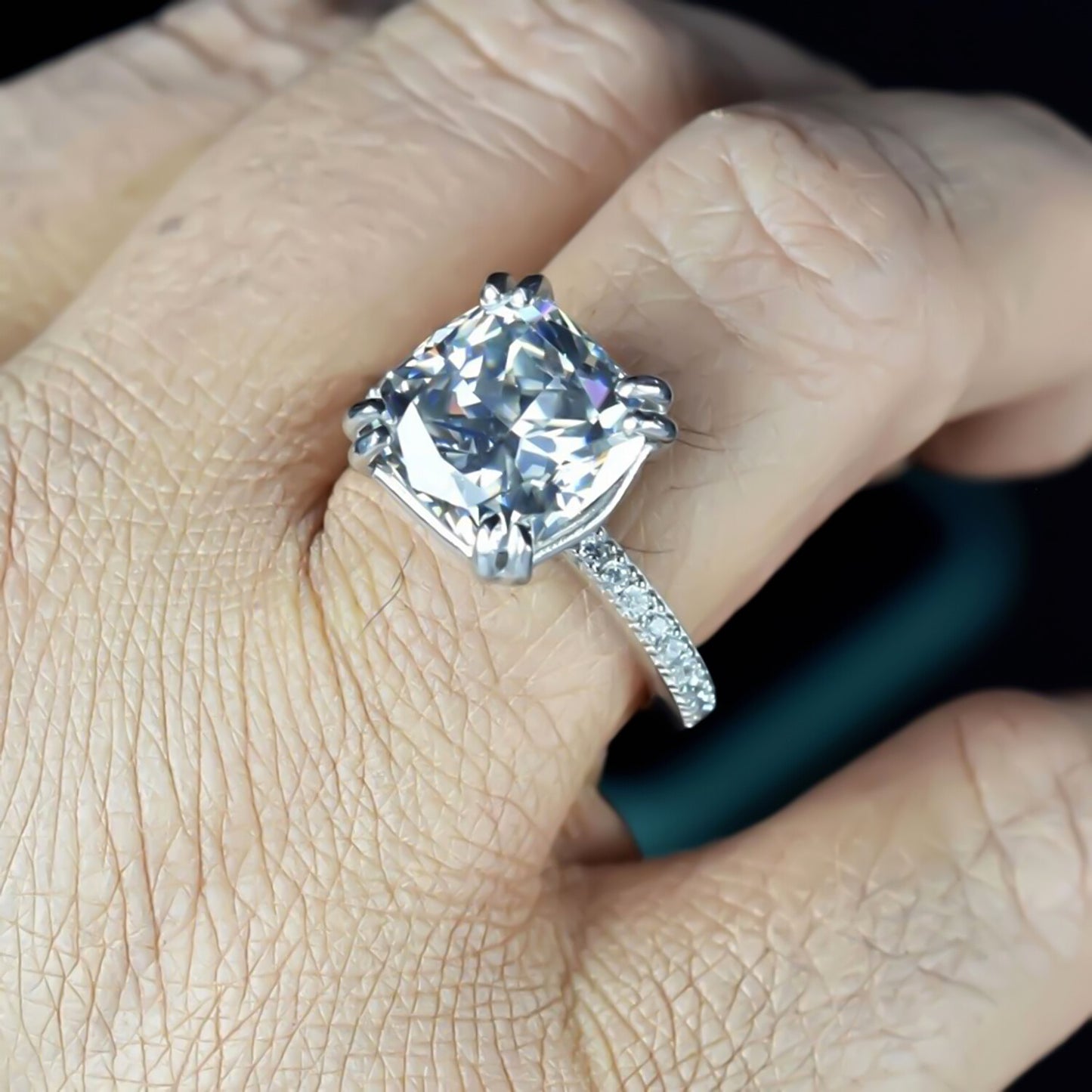 6.75ct White Moissanite Ring Natural VS1 Certified For Christmas 18K Gold Plated Ve 18K Gold Plated