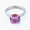 3.20ct VVS1 Pink Moissanite Ring Certified Gift For Women Love 18K Gold Plated Verm 18K Gold Plated