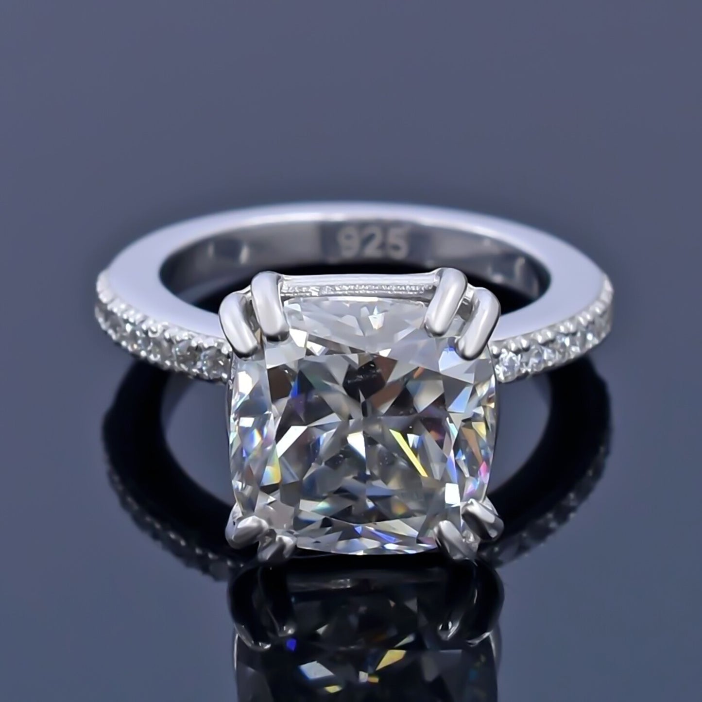 6.75ct White Moissanite Ring Natural VS1 Certified For Christmas 18K Gold Plated Ve 18K Gold Plated