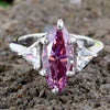 2.7ct VVS1 Pink Moissanite Ring Certified Gift Idea For Her 18K Gold Plated