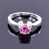 1ct Natural VVS1 Pink Moissanite Solitaire Ring Certified Jewelry 18K Gold Plated V 18K Gold Plated
