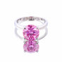 3.20ct VVS1 Pink Moissanite Ring Certified Gift For Women Love 18K Gold Plated Verm 18K Gold Plated