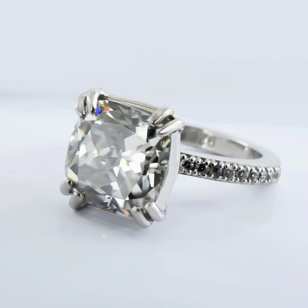 6.75ct White Moissanite Ring Natural VS1 Certified For Christmas 18K Gold Plated Ve 18K Gold Plated
