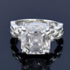 11.15ct Natural Radiant VS1 White Moissanite Ring Certified Gift 18K Gold Plated Ve 18K Gold Plated