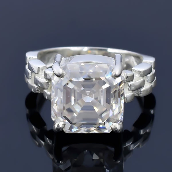 11.15ct Natural Radiant VS1 White Moissanite Ring Certified Gift 18K Gold Plated Ve 18K Gold Plated