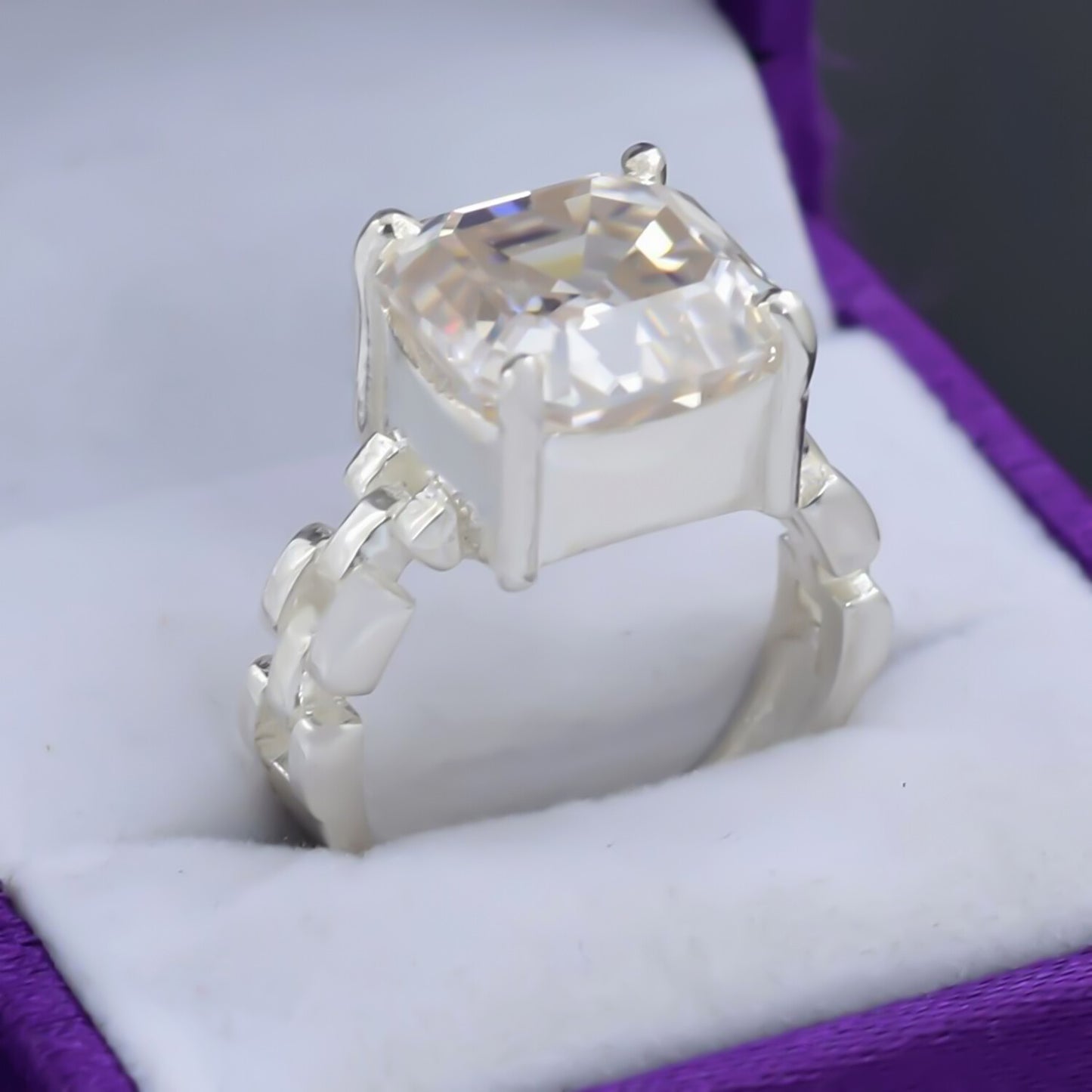 11.15ct Natural Radiant VS1 White Moissanite Ring Certified Gift 18K Gold Plated Ve 18K Gold Plated