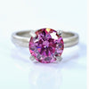 3.20ct VVS1 Pink Moissanite Ring Certified Gift For Women Love 18K Gold Plated Verm 18K Gold Plated