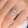 4.9 Ct White Moissanite Asscher Solitaire Ring - 925 Sterling Silver Gold Vermeil
