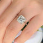 4.9 Ct White Moissanite Asscher Solitaire Ring - 925 Sterling Silver Gold Vermeil