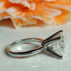 Certified 2.60Ct Cushion Cut White Moissanite Solitaire Ring 18K Gold Plated Vermei 18K Gold Plated